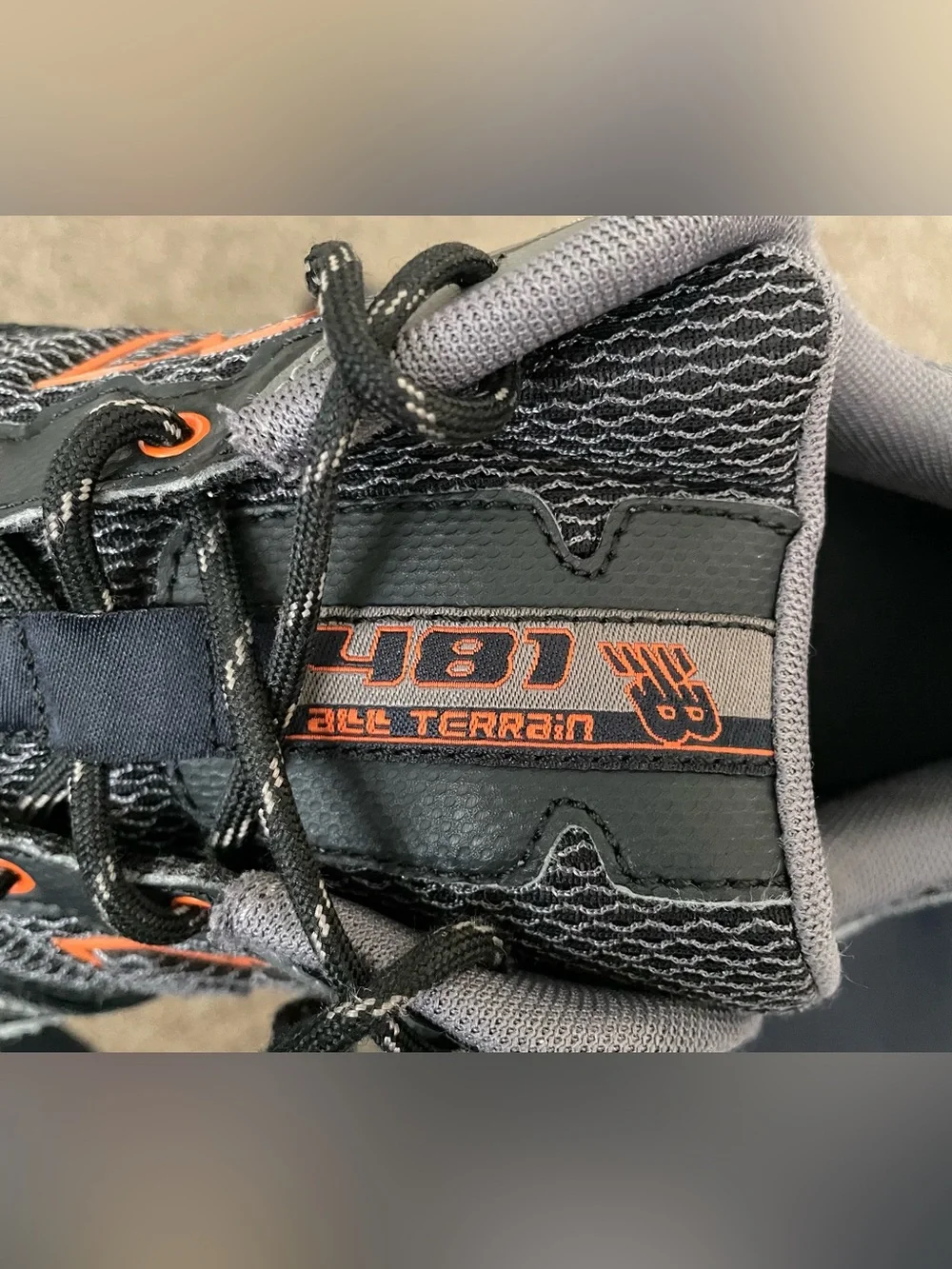 New Balance 481 V2 All Terrain Mens 12 2E Wide Gray Orange Trail Shoes MT481BO2